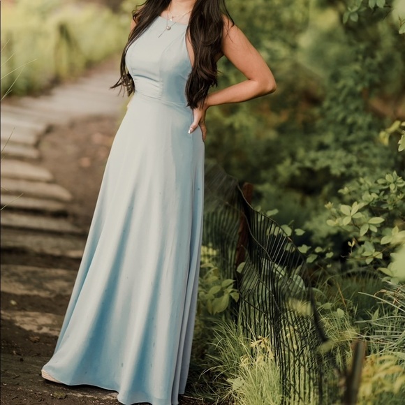 Baby blue bridesmaid / prom dress - Picture 2 of 4